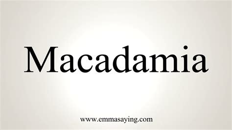 macadamia pronunciation|what does macadamia mean.